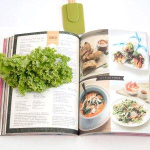 green leaf on cookbook