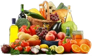 fruits, vegetables, food